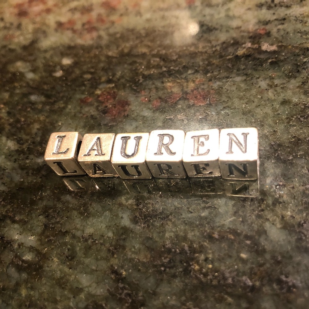 Sterling silver initial blocks